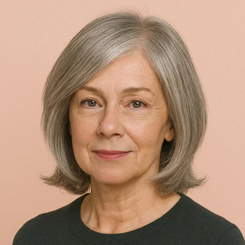 perruque aux cheveux gris